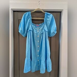 Stoney Clover Lane Blue Ruffle Dress Sz M